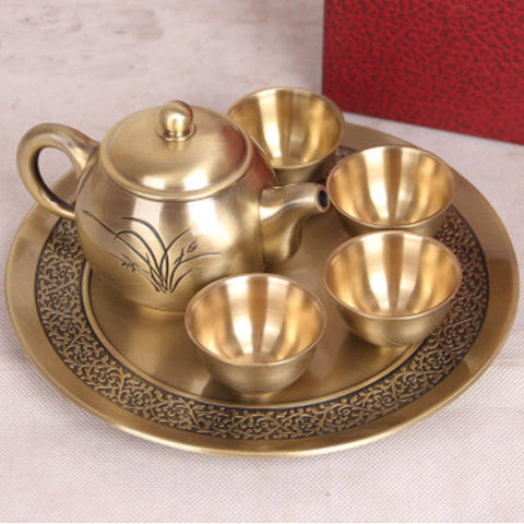 Chinese Kung Fu Copper Tea Set